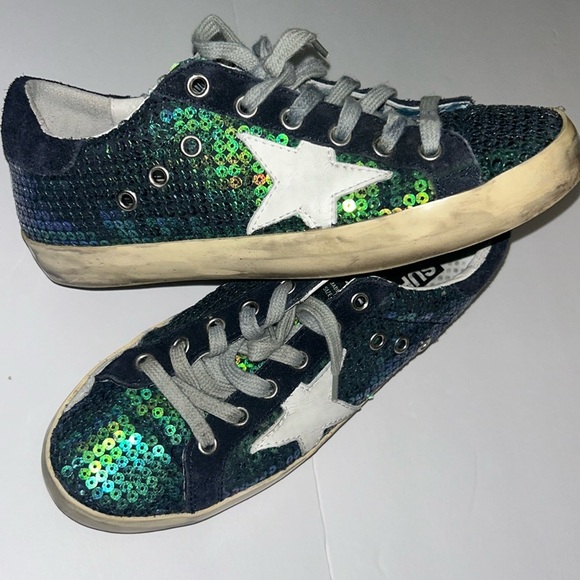 GOLDEN GOOSE - DELUXE MERMAID SEQUIN SUPERSTAR SNEAKERS - Picture 1 of 8